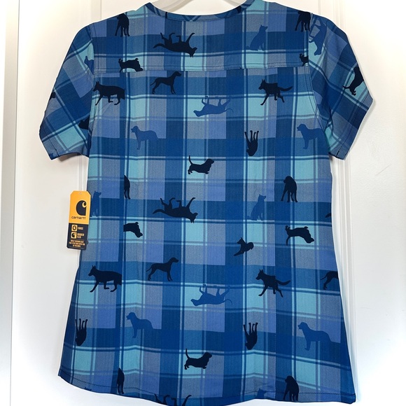 Carhartt Modern Fit V-Neck Scrub Top Womens XS with Dog Print Brand NWT! - Picture 5 of 6